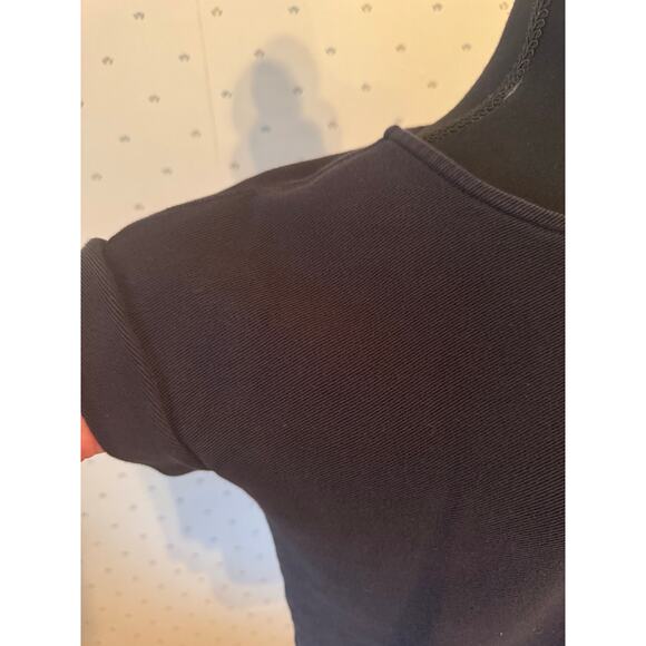 MADEWELL Black Twill Jacquard Boxy Crop 100% Cotton T-Shirt Size Small - Picture 4 of 6